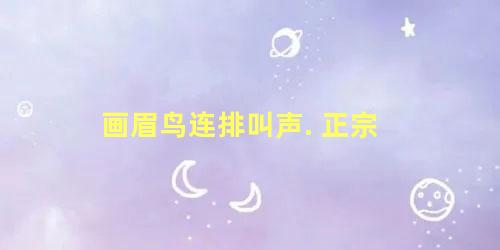 画眉鸟连排叫声. 正宗